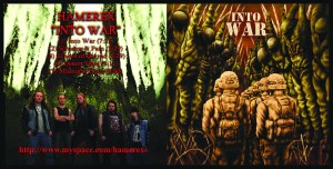 Front & rear of Hamerex' Into War EP inlay booklet